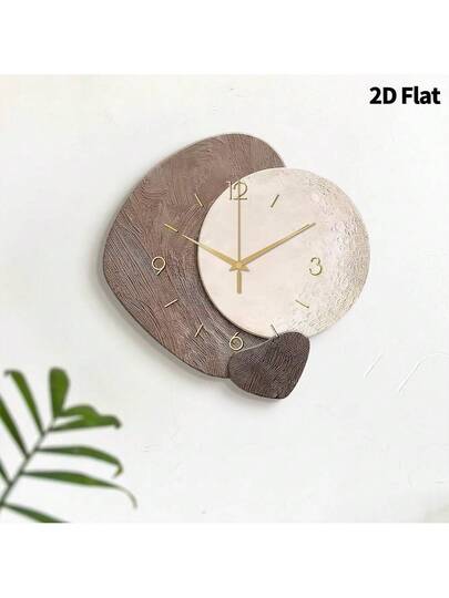 2D Flat 1pc Moderne Minimalist Home ation Wand Clock, Ultra Quiet Quartz Movement, No Ticking Sound, Painting Klok Living Room, Bedroom Office, able Watch, Unique Personalized view 4