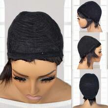 Pixie Wig Human Hair Wig Short Straight Pixie Cut Human Hair Wig 150% Density 6inch Daily Party Use Human Hair Wigs For Women Machine Made Natural Black 99j Brown Color - Multicolor - View 5