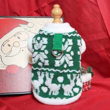 New Autumn/Winter Christmas Pet Clothes With Leash Buckle, Fleece Fabric For Small Dogs