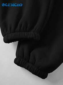 GEMCHO Quần thể thao cạp chun có dây rút, thích hợp cho mùa tốt nghiệp, mùa tựu trường, trang phục giáo viên nữ, màu đen mùa xuân. - màu đen - Xem 7