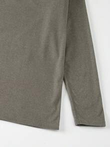 2pcs Men's Fashion Thermal Underwear Set, Autumn/Winter Warm Base Layer Knit Sweater - Light Grey - View 5