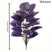 1pcs Outdoor Artificial Green Plants, Villa Courtyard Garden Decor Outdoor & Home Office Decoration, Perfect For Christmas, Halloween, Palm Festival & Valentine's Day - Pot Not Included - Purple - View 8