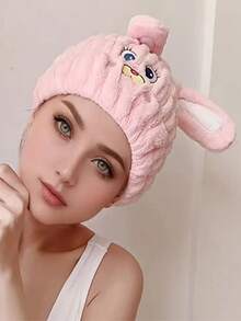 1件裝可愛鴨子快乾吸水帽，超吸水微纖維女用髮巾帽 - 彩色 - 查看 13