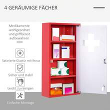 HOMCOM First Aid Cabinet, Medical Cabinet Made Of Stainless Steel With Lock, Model 3 Practical For Home And Office - 1 - 查看 2