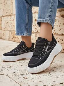Women's Platform Sneakers - Black - View 3