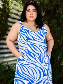 Women's Plus Size Jumpsuit Short Skirt With Printed Lining Summer - 顏色 33 - 查看 6