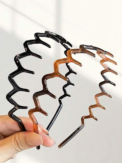 2 piezas Diademas básicas negras sencillas para mujeres, accesorios de moda para el cabello, diademas de plástico para flequillo y peinados, diadema, aro para el cabello, diadema para maquillaje, accesorios para la cabeza