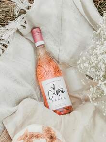 1/3/5pcs Personalized Engagement Party Wine Labels, Engagement Gift Labels, Customized Labels, Wedding Monogram Design, Wine Bottle Stickers, Champagne Labels, Customized Name Stickers, DIY Gifts, Customized Photo Wine Labels - Multicolor - View 4