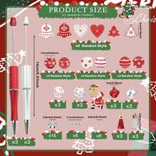 6 قطع من مجموعة أقلام وخرز خشبي بتصميم موضوع الفاكهة (تفاح، فراولة، مانجو، بطيخ، برتقال، عنب)، مناسبة لصنع المجوهرات DIY، الكتابة في المكتب والمدرسة، هدايا عيد الميلاد، وتوزيعات الحفلات