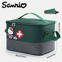 Sanrio 1 حقيبة تخزين الأدوية من سانريو - منظم من قماش الأكسفورد ذو سعة كبيرة وأقسام متعددة للاستخدام المنزلي والسفر والمستشفى والخارجي