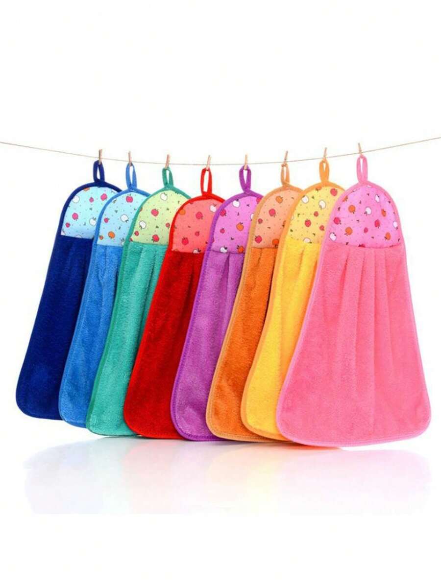 منشفة يد ماصة متعددة الألوان، قماش تنظيف المطبخ/الحمام، قماش تجفيف الأطباق المعلق، منشفة إزالة الشحوم لاستخدام المنزل