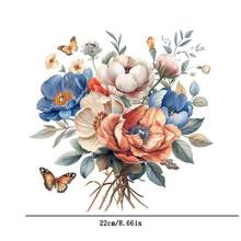 1/2/3pcs Floral & Butterfly Pattern Heat Transfer Stickers, Colorful Cartoon Design, Washable DIY Applique Patches, Suitable For Clothing, T-Shirts, Jeans, Backpacks, Washable Heat Transfer Patterns