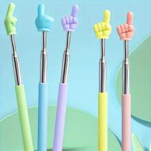 1pc Extendable Pointer Sticks, Stainless Steel Finger Pointers,Reading Assistance Tools, Assorted Colors (Blue, Purple, Yellow, Green, Pink)