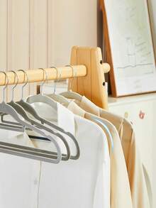 10pcs Plain Non-Slip Clothes Hanger, Simple Hadfield Steel Hanger For Home - Multicolor - View 5