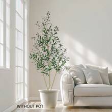 1pc Artificial Olive Tree 150-210cm With Plastic Pot & Moss, Realistic Leaves & Trunk, House Ornament Fake Plant Home Wedding Room Decor, Indoor Outdoor Christmas