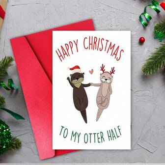 1 peça, cartão de Natal para marido - cartão de Natal para esposa - cartões de Natal engraçados - Natal para namorado(a) namorada parceiro(a) ele(a) ela