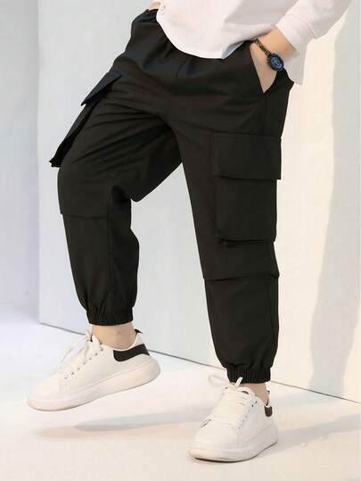 1pc Boys' Fashionable Loose Casual Multi-Pocket Cargo Pants, Versatile For Daily Wear