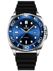 RUIGE Reloj automático mecánico clásico de negocios RUIGE para hombres, con pantalla de calendario, correa cómoda, luminoso y minimalista reloj deportivo de moda para hombre - Acción de Gracias