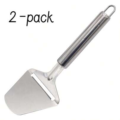 Affettatrice per formaggio in acciaio inox per tutti i formaggi - Affettatrice per formaggio multiuso - Affettatrice manuale - Argento, rivestimento antiaderente, adatta per cucinare in cucina. La scelta di ogni cucina americana (confezione da 2)