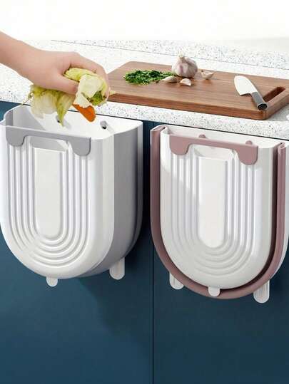 1pc Space-Saving Foldable Trash Can: Versatile, -Friendly & Portable For Kitchen, Car, Bathroom - Enhance Your D,Kitchen,Bathroom,Home,Household Suppliers