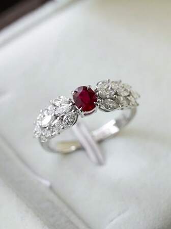 1pc S925 Sterling Silver Oval Red Stone Zirconia Vintage Elegant Luxury Ring, Versatile Jewelry Gift For Women, Suitable For Daily Wear, Festivals And Parties