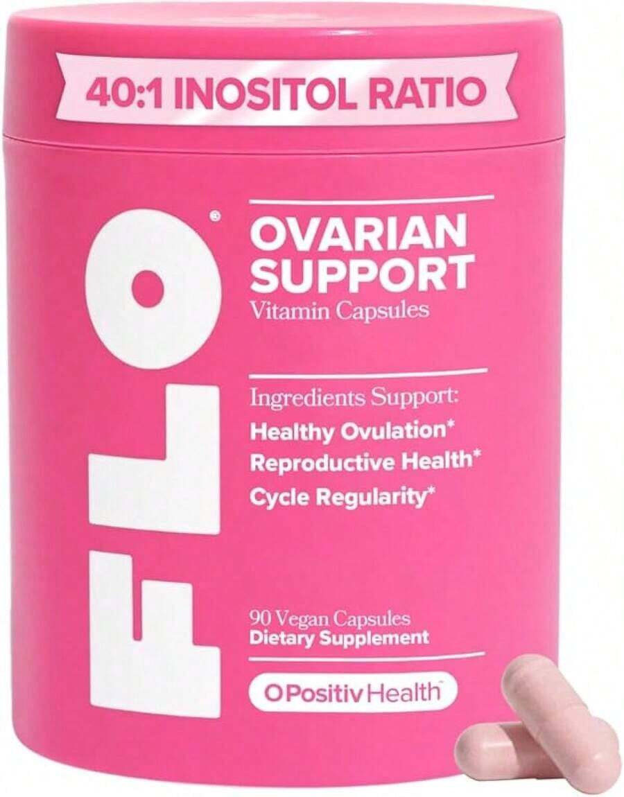 FLO Ovarian Health Support - Hormone Balance For Women, Supplement With DIM, Myo & D-Chiro Inositol, Folic Acid - Supports Healthy Ovulation, Cycle Regularity - 30 Servings - Viên nang hỗ trợ sức khỏe buồng trứng (Gói 1 viên) - Xem 1