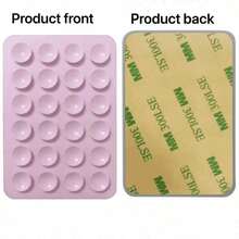 1PC One-Side Silicone Suction Cup Minimalist Suction Cup Sticker Anti-Slip Phone Case Portable Movable Phone Holder (Suitable For Glass, Tile And Other Smooth Surfaces, Clean The Product Surface Before Use For Longer Use) - Màu Hồng baby - Xem 3