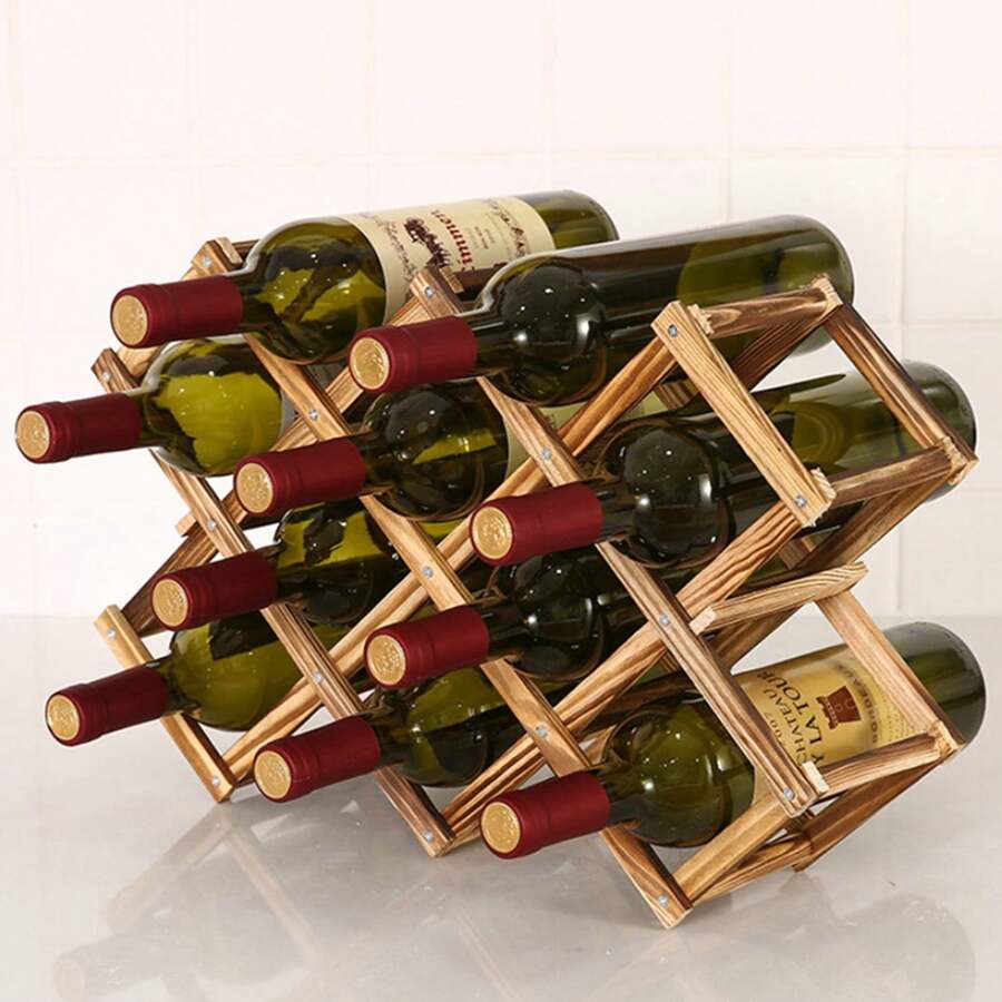 Stackable Wine Cellar Racks Natural Wine Rack Storage Shelf For Kitchen Cabinets - 6 Bottles - View 1