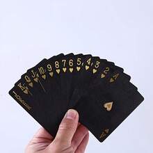 Waterproof Black Playing Cards With Golden Spade Design - Durable Plastic Playing Cards, Packed In A Protective Box, Perfect For Parties, Halloween, Thanksgiving, And Christmas Gifts, Poker Night Essentials | Fashionable Playing Cards | Protective Card Sleeves - Black - View 11