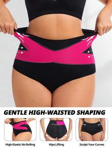 FLARIXA Plus Size Super High Waist Tummy Control Briefs Women Shapewear Bottom Cross Target Belly Shaping Panties Butt Lifting Underwear 0XL-4XL Underwear