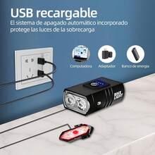 Sebami Luces para Bicicleta, Luz Bicicleta Recargable 1000 Lumen con Luz Trasera,Lámpara para Bicicleta IPX5 Impermeable,Linterna Bicicleta para Ciclismo y Camping Senderismo etc - Oro rosa - Ver 2