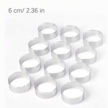 3/6/9/12pcs Tart Rings, Non-Stick Stainless Steel Round Cake Molds, Metal Pastry Molds For French Desserts, Mini Fruit Tarts, Round Tarts, Gift Box Packaging