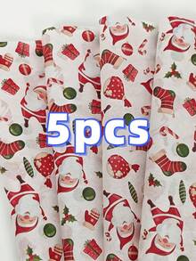 5/10/20pcs Christmas Tree Pattern Colorful Wrapping Paper, Size 19.69 X 13.78 Inches, Suitable For Wedding, Christmas, Birthday Gift Wrapping, Bouquet Filler, Party Favor And More