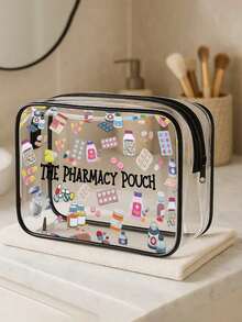 新款药房收纳袋 - 迷你化妆包、透明洗漱包、旅行必备品、拉链便携式旅行洗漱包、沙滩透明PVC洗漱包、防水收纳袋、透明收纳袋、带线缆和USB接口的收纳袋，可存放药品、医疗包等。 - 彩色 - 查看 5