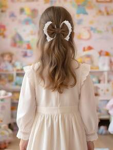 2 Presilhas de Cabelo Marrons, Presilhas de Cabelo com Laço em Renda de Veludo Cotelê e Strass, Presilhas de Cabelo Elegantes com Laço, Acessórios de Cabelo para Outono/Inverno, Ideais para Adolescentes - Castanho - Ver 8