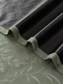 1 件全新奢华遮光厚蕾丝涂层穿孔窗帘 - 綠色 - 查看 6