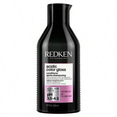 Redken 300毫升鲜艳护色护发素，黑色和粉色瓶子