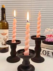 4 Pink Spiral Candles, Home Decoration Aromatherapy Candles, Including Aromatherapy Candle Set, Christmas Slender Candle Center Decoration, Christmas Home Decoration Paraffin, Halloween Home Atmosphere Decoration, Home Candle Holder Gift Suitable For Giving To Women, Winter Gift