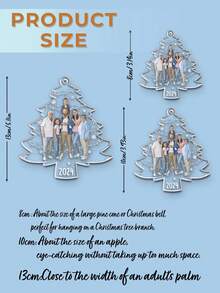 Personalized Family Photo Christmas Tree Ornament, Customizable Text, Holiday Keepsake, Unique 2025 Gift, Perfect Christmas Tree Home Decor & Stocking Stuffer For Parents, Kids, Grandparents, Friends - Multicolor - View 2