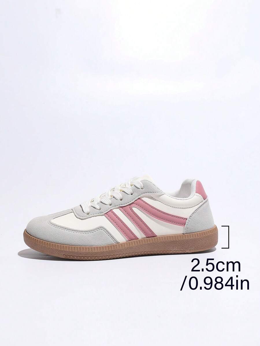 女士休闲运动鞋、公路跑鞋、平底运动鞋、配套运动裤、短裤、裙子和百搭过膝袜 - 米粉紅 - 查看 1