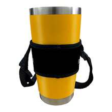 Neoprene Thermal Cup Holder With Shoulder Strap - ISOPRENE - Plain Black - 黑色 - 查看 4