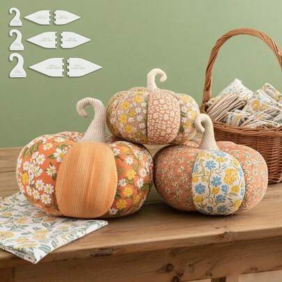 3 stuks transparante ronde pompoen sjabloon liniaal, herbruikbare PET quilt sjabloon met pompoenpatroon, geschikt voor doe-het-zelf knutselprojecten, herfstdecoratie, Halloween, Kerstmis, cadeau-ideeën