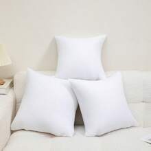 2pcs White Polyester Flocked Decorative Pillow Inserts - Soft Polyester Filled Throw Cushions, Suitable For Bed, Sofa - Machine Washable Home Decor, Comfortable Bedding Accessories, Neutral Color Style Throw Pillow Inserts With Strong Support - No Lumping, Breathable Design, Suitable For Daily Use And Hosting Guests With Gentle Filling, More Reassuring For Daily Use