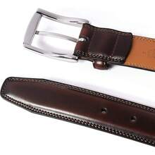 Genuine Leather Dress Belts For Men - Mens Belt For Suits, Jeans, Uniform With Single Prong Buckle - 1233 干邑 - 查看 2
