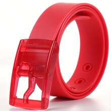 1pc Unisex Silicone Waist Belt With Plastic Buckle - Candy Color Slim Design, Suitable For Weddings, Parties And Daily Wear - Exquisite Gift Packaging, Special Occasion Apparel Accessory For Friends And Family, Minimalist Decor, High-Quality Item, Halloween, Christmas Gift