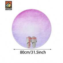 1 pieza/10 piezas Alfombra de baño con patrón degradado morado, material de franela, alfombra redonda para el piso, decoración esponjosa, adecuada para baño, entrada, cocina, sala de estar y otras ocasiones, lavable a máquina, antideslizante, decoración navideña, regalo ideal - Multicolor - Ver 13