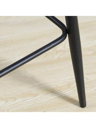 HOMCOM Set Of Bar Stools Kitchen, Moderne Fluwelen Upholstery Steel Legs, Non Slip Caps, Up To 120 Kg, 42 47 105 Cm, Grijs view 8