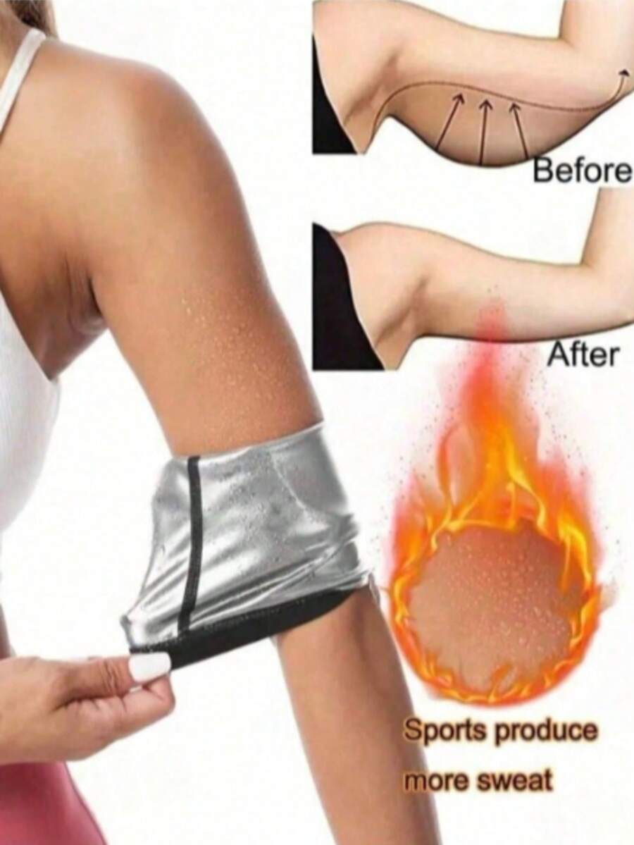 1 pieza Mangas para sudoración de sauna, Mangas deportivas de sudoración de PU, Mangas para sudoración con recubrimiento suave que atrapa el calor y la humedad, Adecuado para uso doméstico - Multicolor - Ver 1