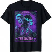 The Monster  And Bride The Lovers Tarot Card T-Shirt - 黑色10 - 查看 1