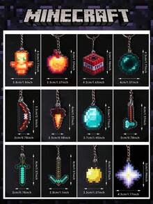 Minecraft Minecraft 12 buc Minecraft licențiat oficial My World Items Breloc acrilic Totem cu stras nemuritor Târnăcop și cristal de capăt și alte brelocuri Chei Rucsac Decorațiuni Cele mai bune cadouri Accesorii auto Talisman geantă Rucsac pentru școală Drăguț Goth Y2K